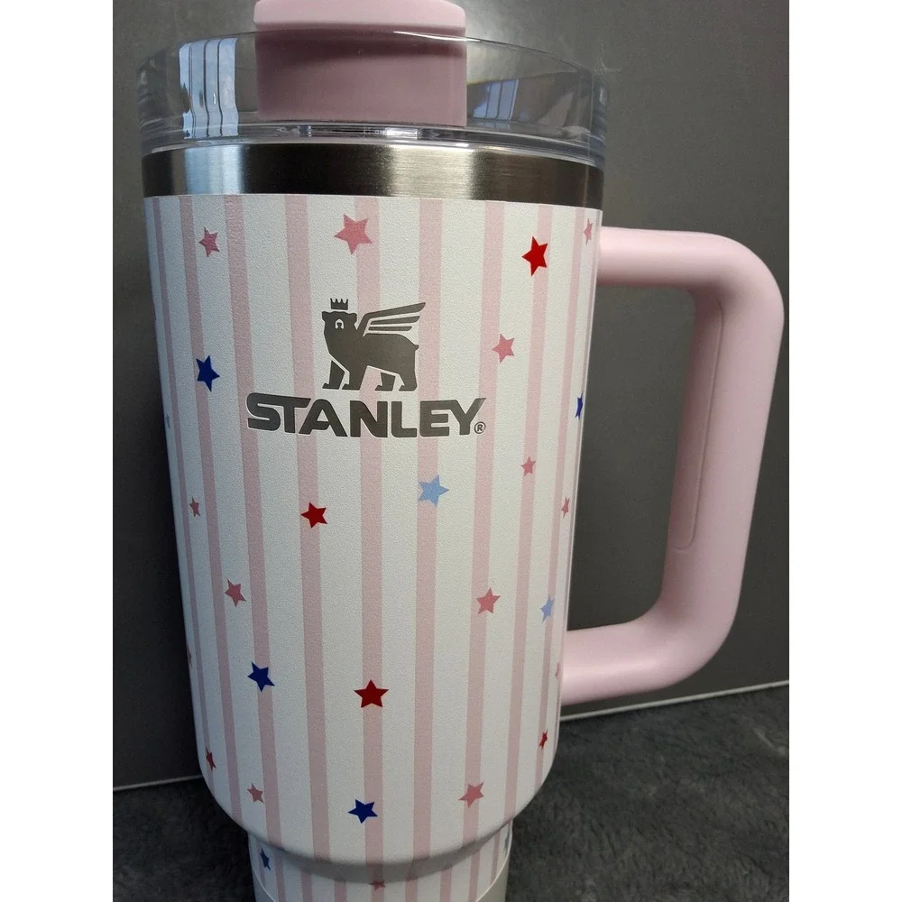 Stanley Quencher H2.0‎ 40oz Tumbler Pink Starry Stripes Limited Ed. 10132300357